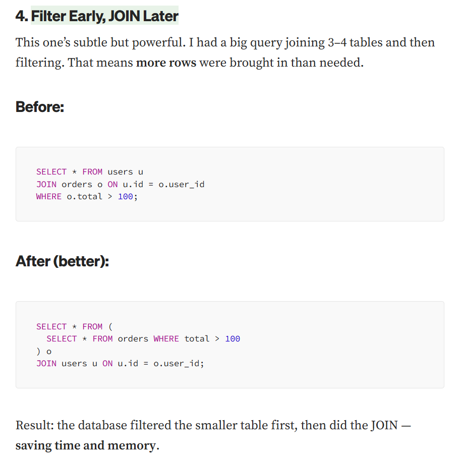 SQL performance tip that doesn't actually work.